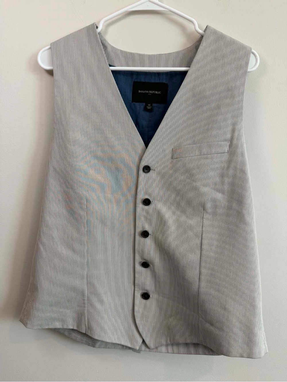 Banana Republic Blue Lined Pinstripe Vest